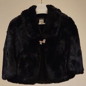 Faux Fur LIZ CLAIBORNE Cape with Swarovski Built-in Clasp